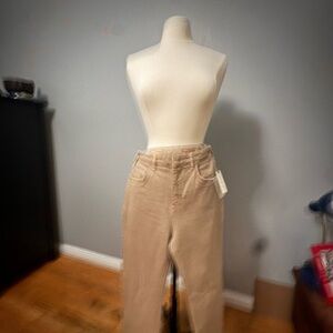 Free People Sz 25 Tan High-Waisted Pants NEW Tags Attached